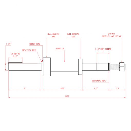 DTS-B80699 - B3ZRMS CW Keyed shaft repair kit